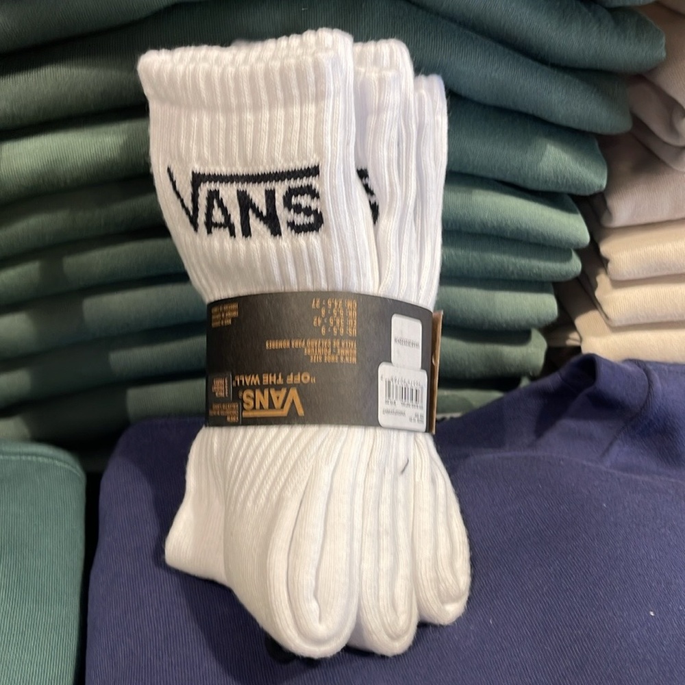 Vans Sacks 3 pairs set CREW VANS.
"OFF THE WALL" White/Black 
NWT - Picture 11 of 16
